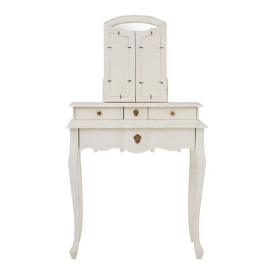 Loire Dressing Table With Mirror White