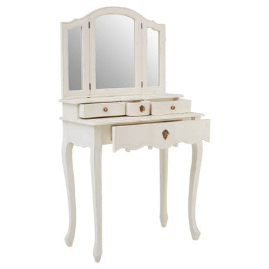Loire Dressing Table With Mirror White