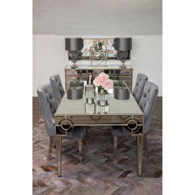 Knightsbridge Mirrored Glass Dining Table - Luxury Dining Room Furniture