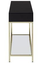 Kensington Townhouse Black Mirror Console Table With Gold Frame