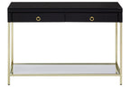 Kensington Townhouse Black Mirror Console Table With Gold Frame