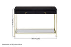 Kensington Townhouse Black Mirror Console Table With Gold Frame