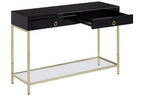 Kensington Townhouse Black Mirror Console Table With Gold Frame