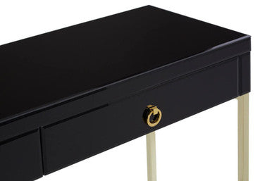 Kensington Townhouse Black Mirror Console Table With Gold Frame