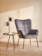Corra Gold Finish Mirrored Top Side Table