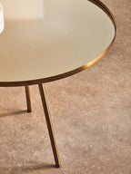 Corra Gold Finish Mirrored Top Side Table