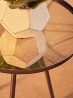 Corra Copper Finish Mirrored Glass Top Side Table