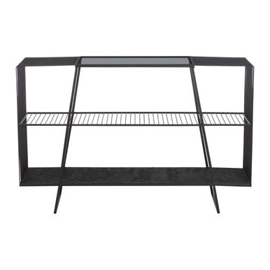 Trento Console Table With Grey Glass Top