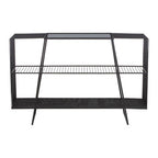 Trento Console Table With Grey Glass Top