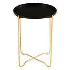 Templar Black Finish Round Top Side Table