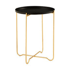 Templar Black Finish Round Top Side Table