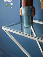 Esma Small Ribbed Blue Glass Vase