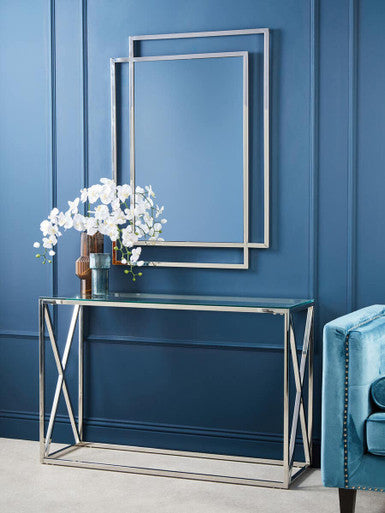 Esma Small Ribbed Blue Glass Vase