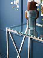 Esma Small Ribbed Blue Glass Vase