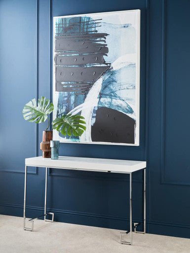Esma Small Ribbed Blue Glass Vase