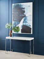 Esma Small Ribbed Blue Glass Vase