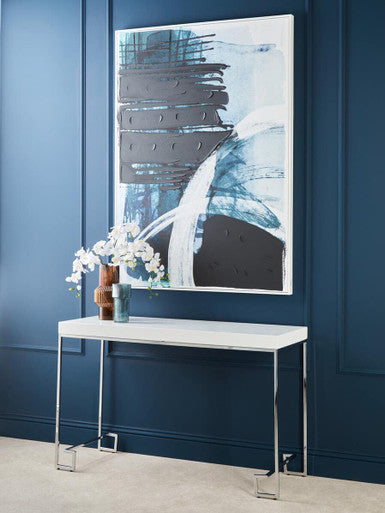 Esma Small Ribbed Blue Glass Vase