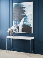 Esma Small Ribbed Blue Glass Vase