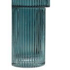Esma Small Ribbed Blue Glass Vase