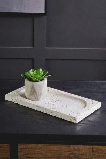 Tibor Travertine Rectangular Decorative Tray