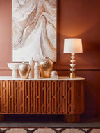 Tibor Travertine Pedestal Bowl