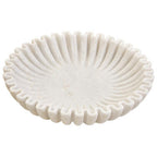 Savio Large White Fluted Marble Bowl