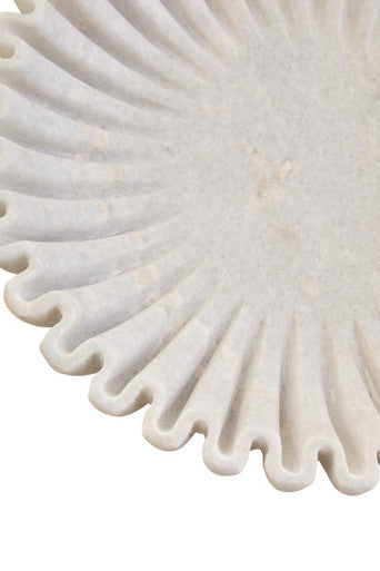 Savio Large White Fluted Marble Bowl