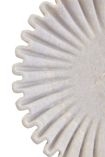 Savio Large White Fluted Marble Bowl