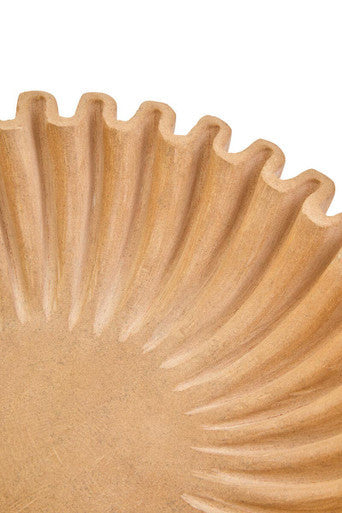 Savio Large Ochre Fluted Marble Bowl