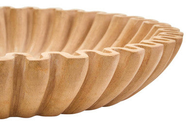 Savio Large Ochre Fluted Marble Bowl