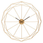 Genova Geometric Gold Metal Wall Clock