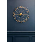 Genova Geometric Gold Metal Wall Clock