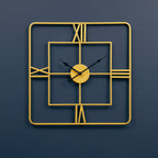 Kent Small Gold Finish Square Wall Clock