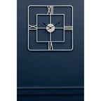 Kent Large Silver Finish Square Wall Clock