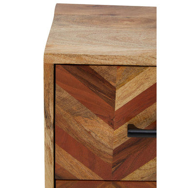 Boho Two Drawer Bedside Table In Mango Wood