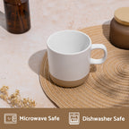 Ceramic Coffee Mug White Speckled Stoneware 355ml