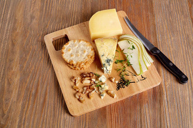 Rubberwood Cheese Board And Knife Set