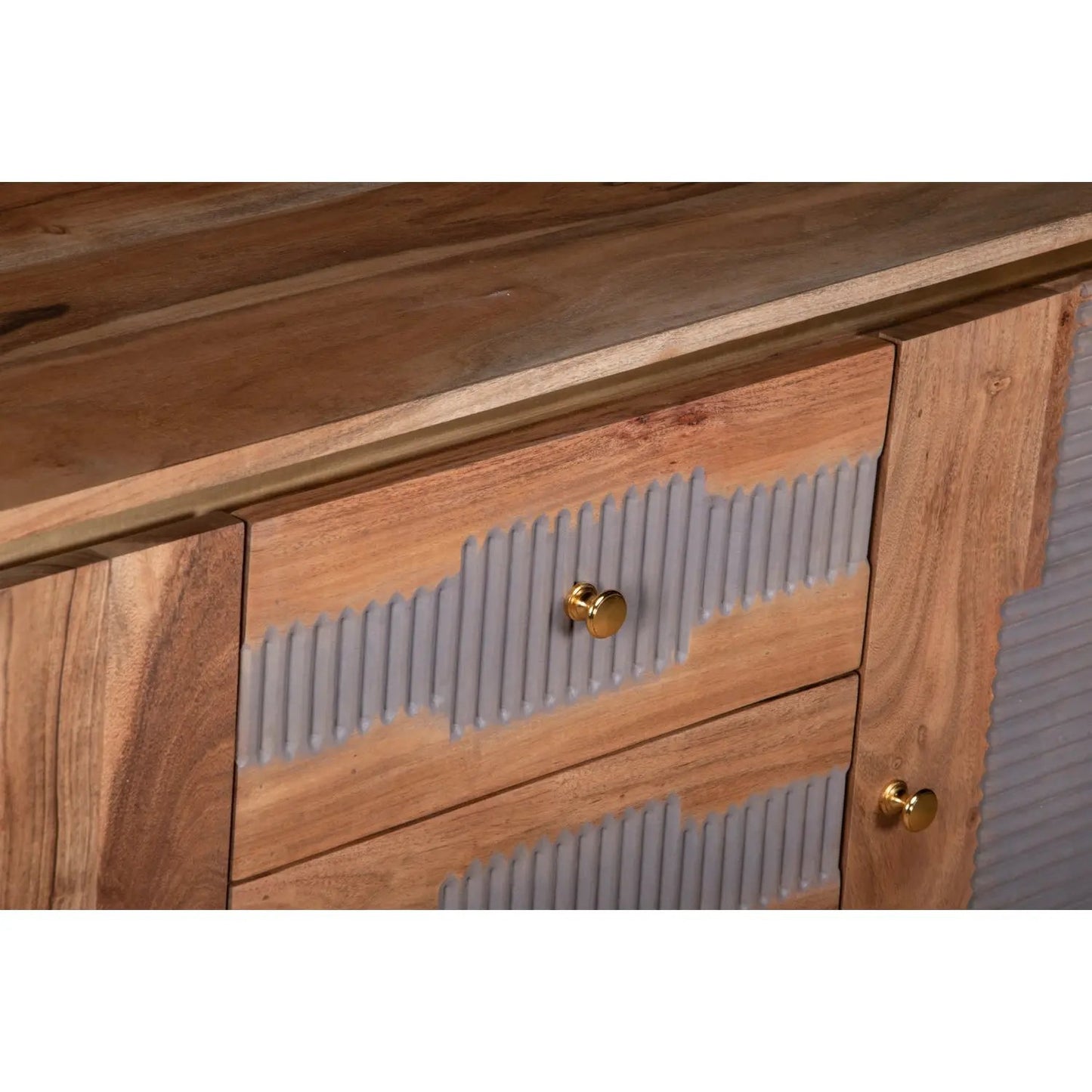 Berkley Acacia Wood 2 Doors 3 Drawers Sideboard Verty Furniture