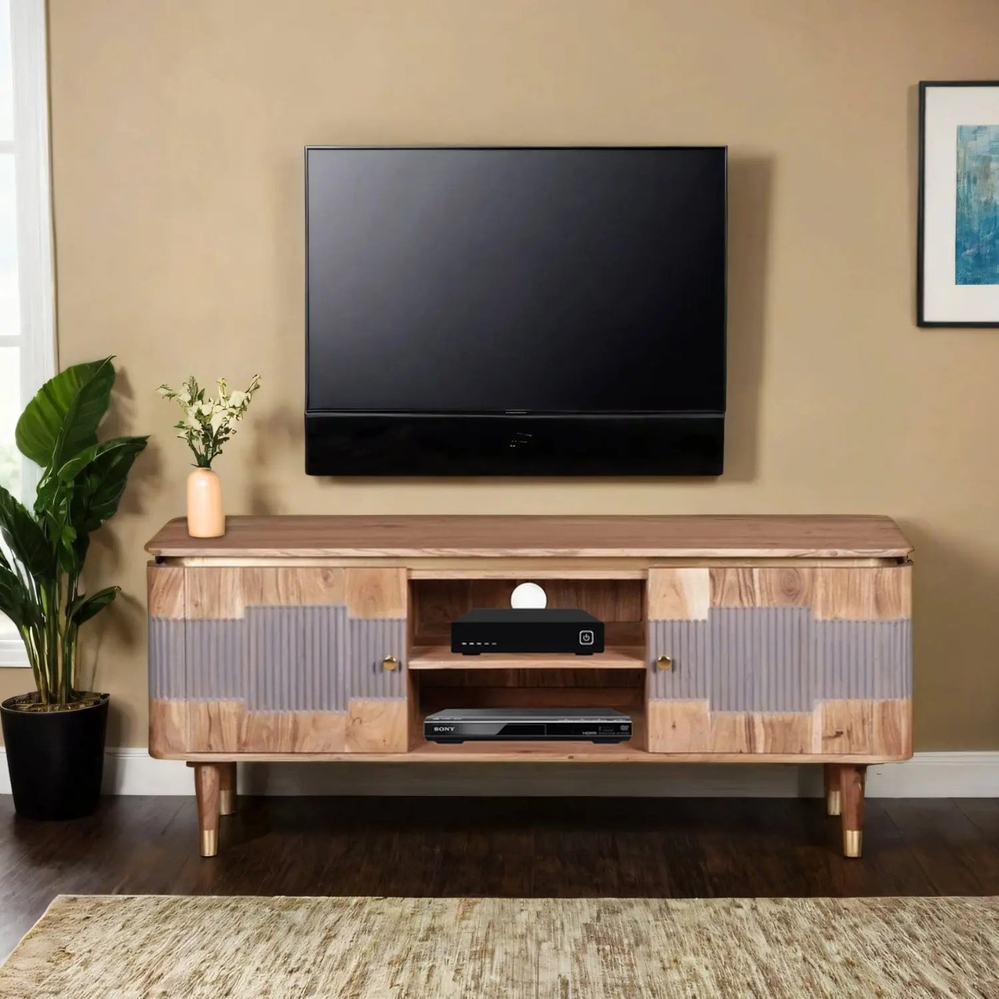 Berkley Acacia Wood TV unit Verty Furniture