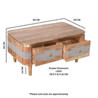 Berkley Acacia Wood 2 Drawers Coffee Table