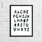 Scandinavian Alphabet Children's Nursery Bedroom Wall Decor Print