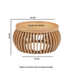 Jodhpur Solid Wood Small Round Low Coffee Table