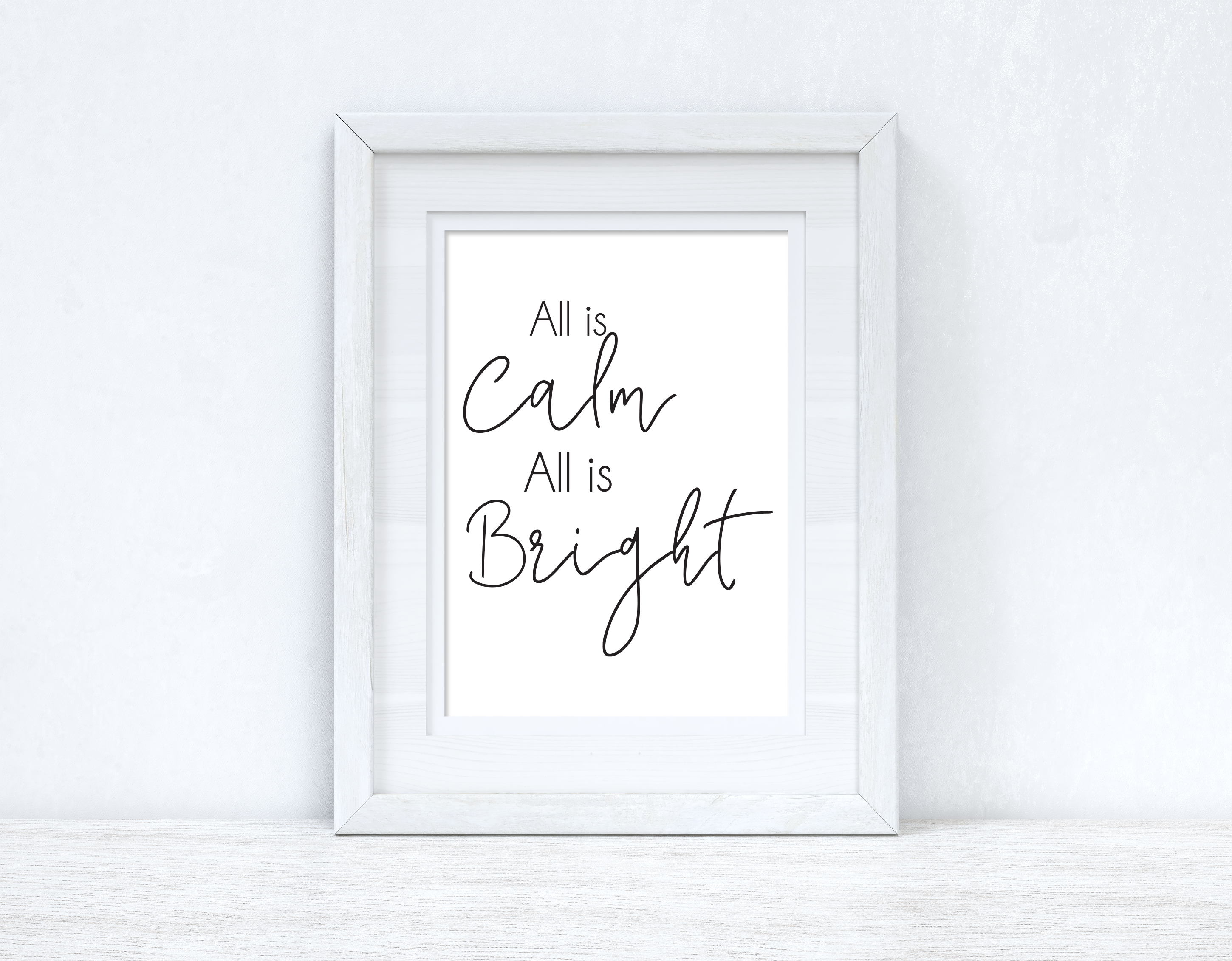 All Is Calm All Is Bright Winter Christmas Seasonal Wall Home Decor Print