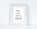 All You Need Is Hot Choc Autumn Kitchen Seasonal Wall Home Decor Print