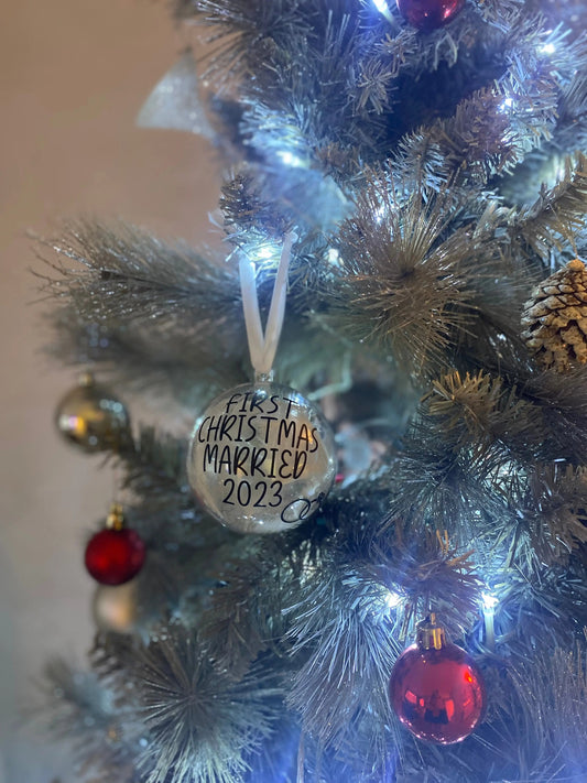 Personalised Any Wording Clear Feather Christmas Tree Hanging Decoration Bauble WinsterCreations™ Official Store