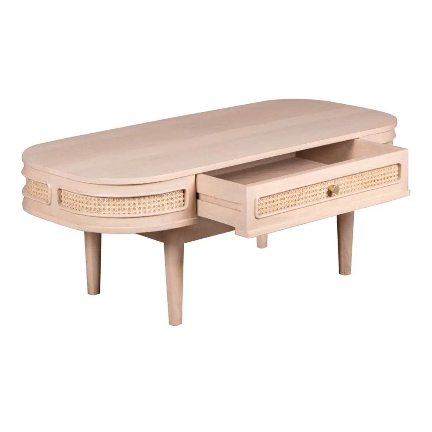 Chester Cane And Wood 1 Drawer Coffee Table Verty Furniture