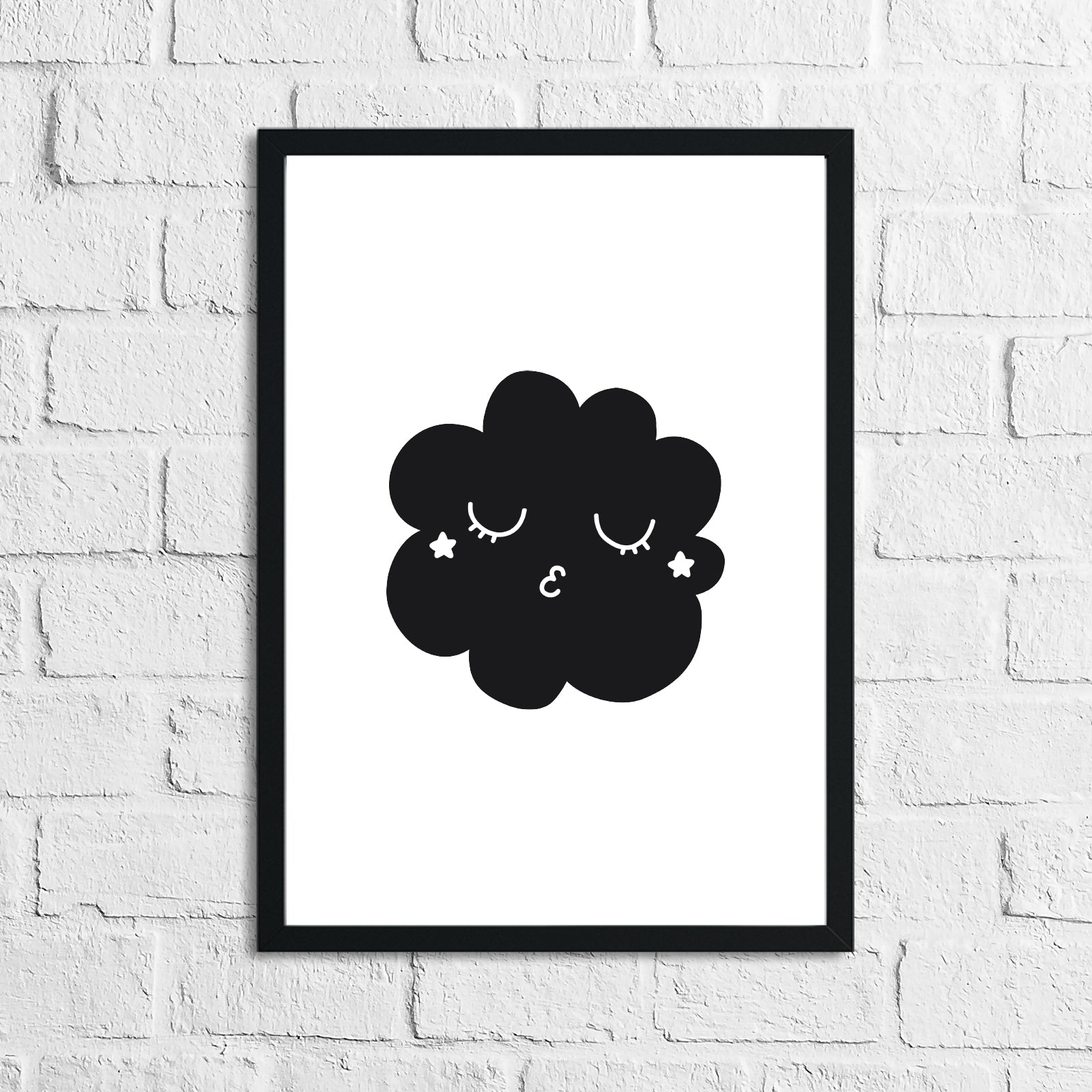 Scandinavian Sleepy Cloud Children's Nursery Room Wall Decor Print