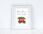 Personalised Christmas At The Surname OR House Number Car Winter Christmas Seasonal Wall Home Decor Print