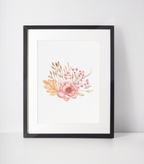 Dried Autumn Floral Bouquet Autumn Seasonal Wall Home Decor Print