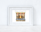 Personalised Fireplace Custom Name Stocking Christmas Seasonal Wall Home Decor Print